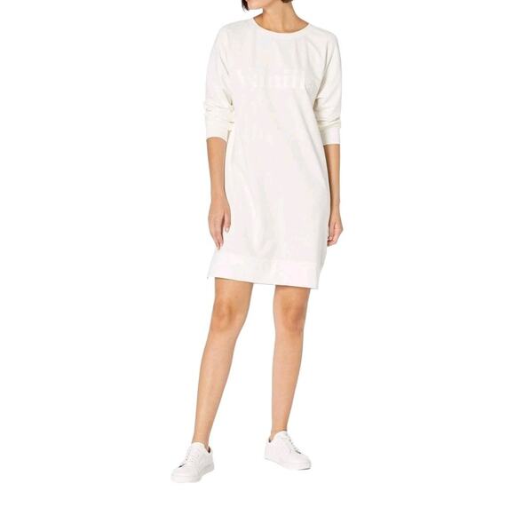 The Drop Amazon Ecru Sweater DRESS Side Slit Vanilla Size Medium Relaxed Casual - Picture 1 of 13